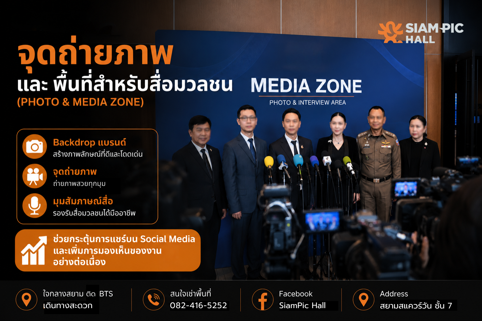 จุดถ่ายภาพและพื้นที่สื่อ